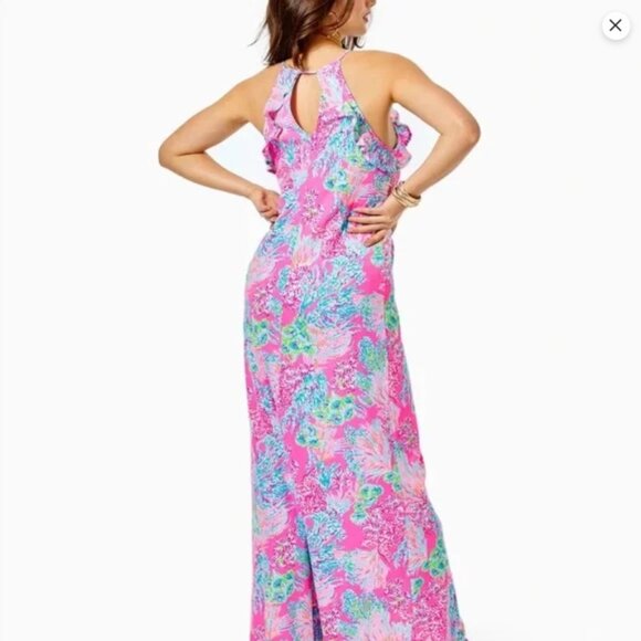 NWT Lilly Pulitzer Barbie Core Billie Maxi Dress Size Large in Prosecco Pink - Picture 3 of 10